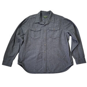 Eddie Bauer Men's Gray Fleece Casual Button Down Shirt XL Outdoors Gorpcore